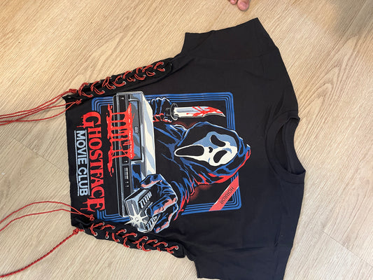Ghost face lace up tshirt